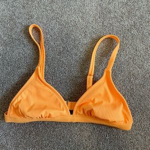 Ribbed orange bikini top